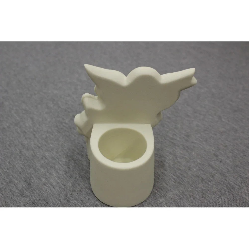 Partylite Votive Holder Cream O Holy Night Angel P411 Bisque Porcelain Christmas